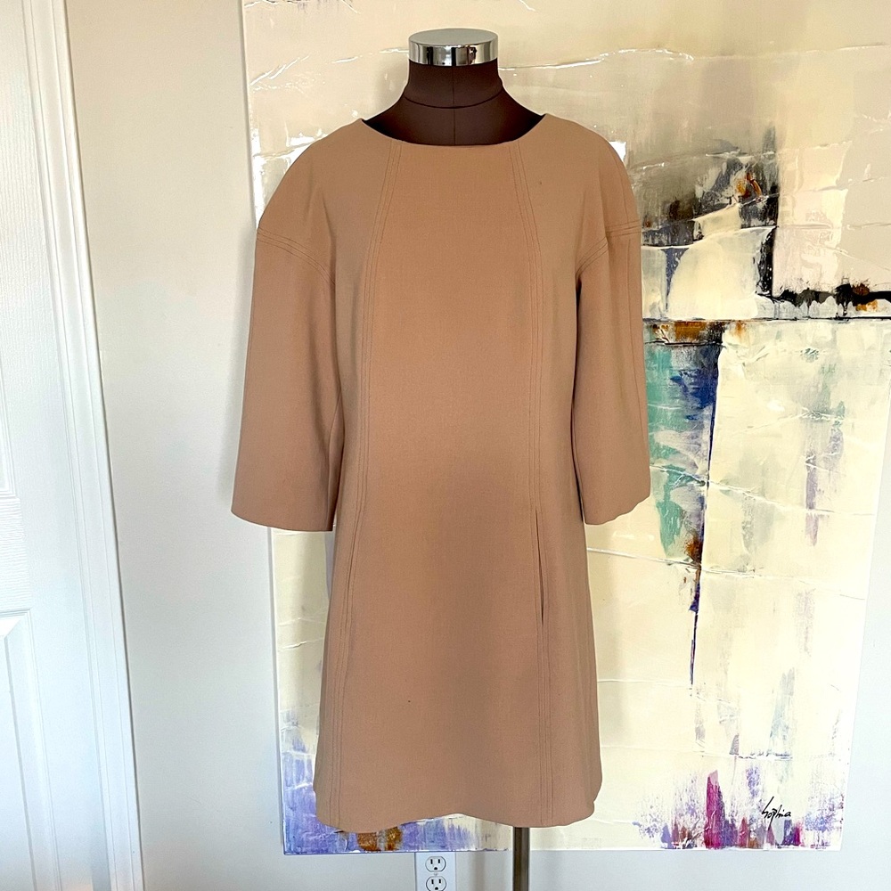 TRINA TURK Camel Shift Dress